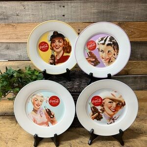 Set of 4 Vintage Coca Cola Advertising Plates
